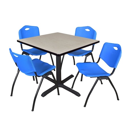 Cain Cain Square Table & Chair Set, Wood, Metal, Plastic Top, Maple TB4242PL47BE